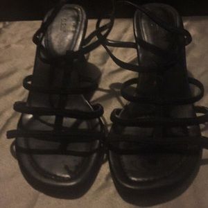 Black sandal heels